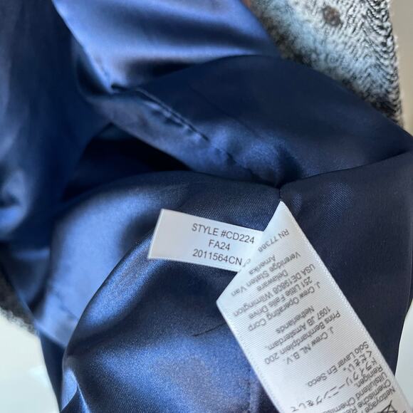 J. Crew Relaxed Italian Topcoat Gray Winter Jacket in Herringbone Size 0 - Picture 10 of 10